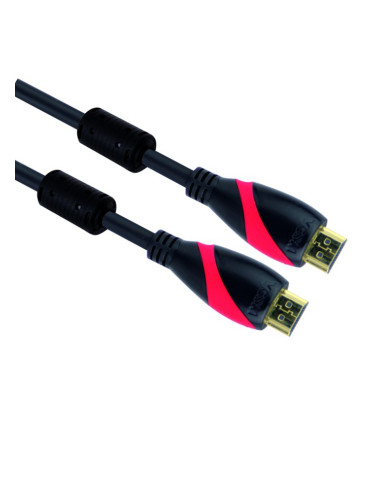 Кабел VCom CG525D-15m, HDMI(м) към HDMI(м), 15м, черен, v1.4, позлатени накрайници, феритен