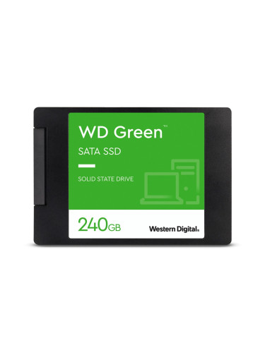 Памет SSD 240GB, Western Digital Green WDS240G3G0A, SATA 6Gb/s, 2.5" (6.35 cm), скорост на четене 545MB/s