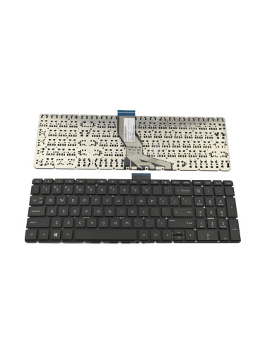 Клавиатура за лаптоп HP, съвместима със серии 250 G6/255 G6/Pavilion 15/17, черна, без рамка, малък Enter