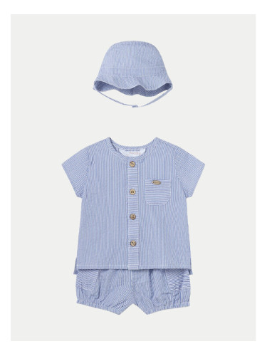 Mayoral Комплект от риза и текстилни шорти 1207 Син Regular Fit