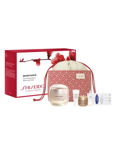 Shiseido Benefiance Wrinkle Smoothing Cream Pouch Set подаръчен комплект (за зряла кожа )