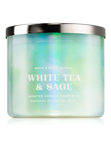 Bath & Body Works White Tea & Sage ароматна свещ 411 гр.