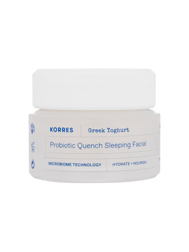 Korres Greek Yoghurt Probiotic Quench Sleeping Facial Нощен крем за лице за жени 40 ml