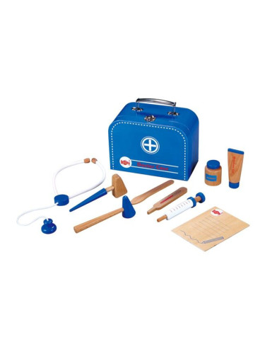 Докторски комплект в синьо куфарче Lelin