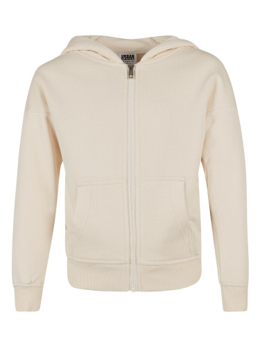 Girls' Organic Zipper Terry Hooded Whitesand