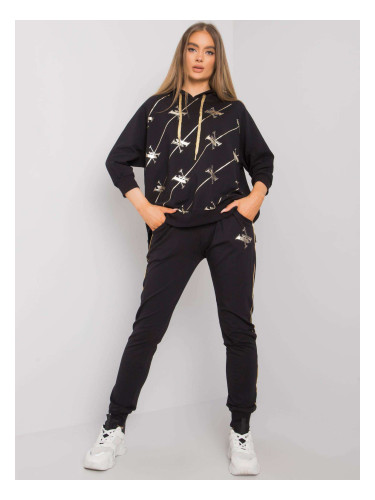 Black tracksuit with trousers