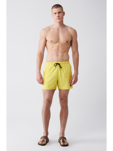 Avva Men's Yellow Quick Dry Standard Size Plain Swimwear Marine Shorts