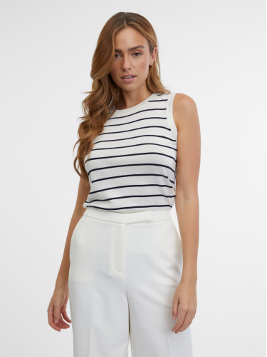 Orsay Blue-cream women's striped top - Women's