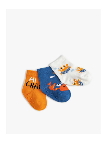 Koton 3-Piece Socks Set Crab Patterned Cotton