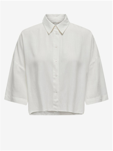 White women's cropped shirt ONLY Astrid - Women