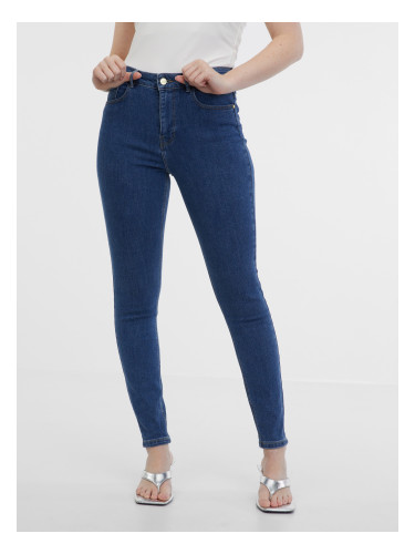 Navy blue women's skinny fit jeans ORSAY