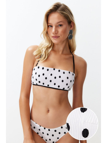 Trendyol Polka Dot Strapless Bikini Top