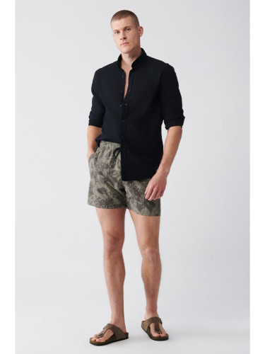 Avva Men's Khaki Quick Dry Printed Swimwear in a Standard Size Marine Shorts