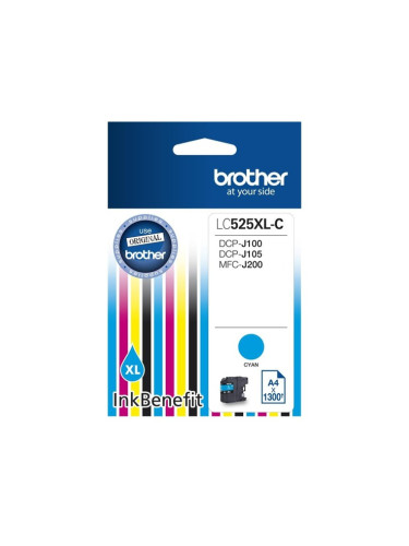 Касета ЗА BROTHER DCP-J100, DCP-J105, MFC-J200 Ink Cartridge High Yield for - Cyan - LC525XLC- Заб.: 1300k.