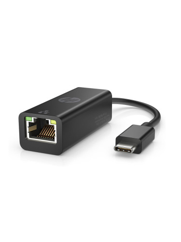 Мрежови адаптер HP G2 4Z527AA, от USB Type-C(м) към 10/100/1000Mbps RJ-45(ж), черен