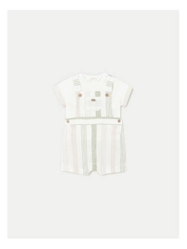 Mayoral Комплект тишърт и гащеризон 1637 Зелен Regular Fit