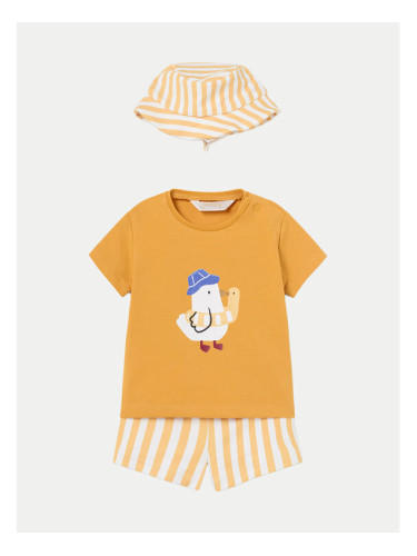 Mayoral Комплект тениска и бански слипове 1620 Жълт Regular Fit