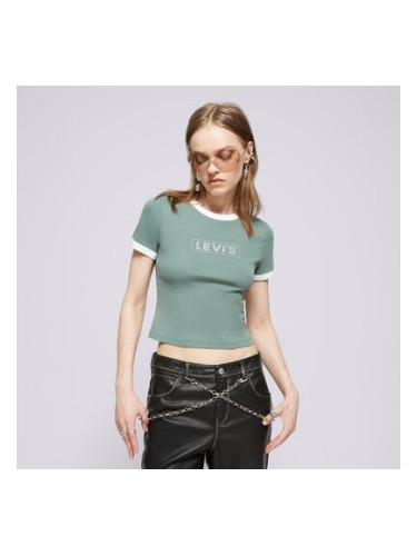 Levi's Тениска Graphic Ringer Mini Tee Greens дамски Дрехи Тениски A3523-0070 Каки