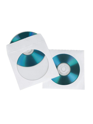 Хартиени пликчета 1 бр. CD-та, 50 бр в пакет HAMA, бял