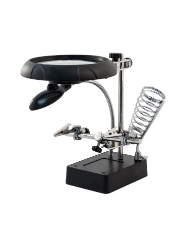 Увеличителна, настолна лупа с щипки, 90mm, увеличение x2.5 / 5х , ZD-126-3, ZHONGDI