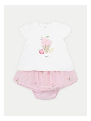 Mayoral Комплект тишърт и поличка 1838 Розов Regular Fit