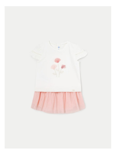 Mayoral Комплект тишърт и поличка 1932 Розов Regular Fit