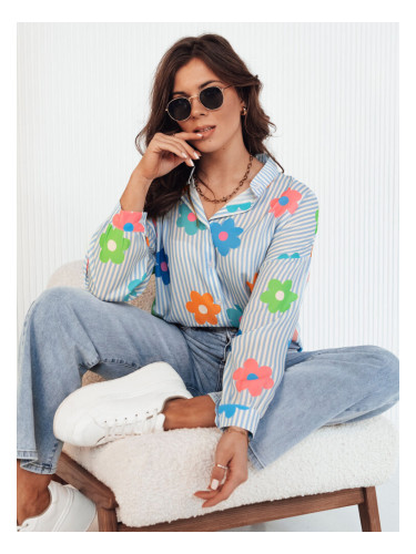 Koszula damska oversize PLANTINA niebieska Dstreet