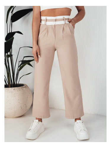 Women's wide trousers GINZOM, beige Dstreet