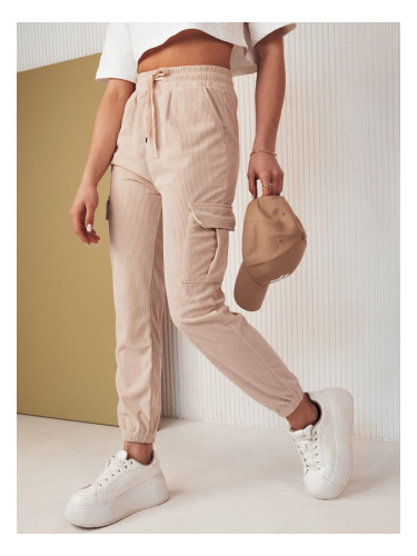 Spodnie damskie dresowe FLAYON beżowe Dstreet