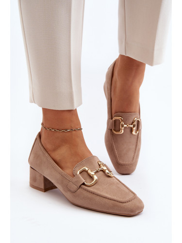 FB1 Корт обувки на нисък ток с орнамент бежово Dolvira