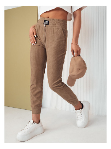 Spodnie damskie dresowe DERCY kamelowe Dstreet