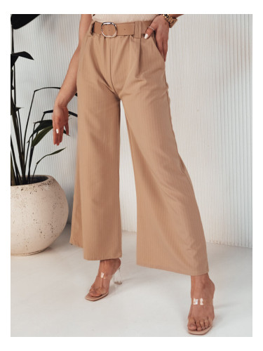 Spodnie damskie wide leg ALZUR beżowe Dstreet