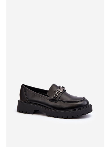 Women's flat-heeled loafers Black Ezoma