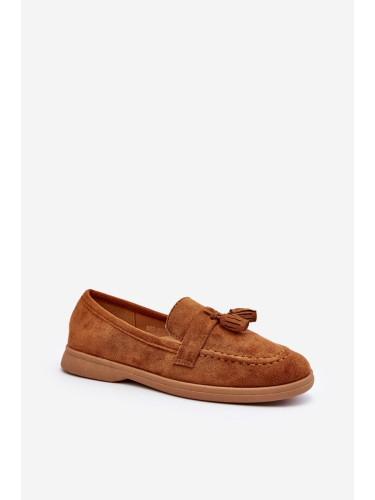 Women's suede camel loafers from Dansitu