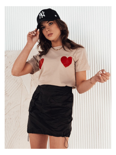 T-shirt damski PALIS beżowy Dstreet