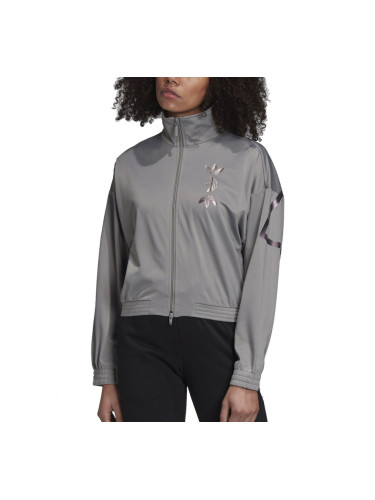 ADIDAS Large Logo Track Jacket Charcoal Solid Grey/True Pink