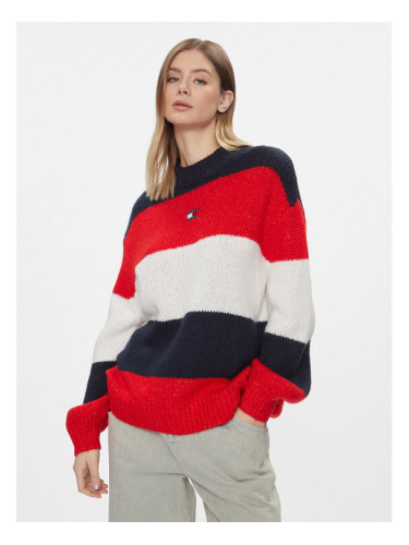 Tommy Jeans Пуловер Tjw Colorblock Sweater DW0DW17495 Тъмносин Regular Fit
