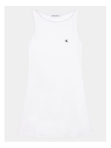 Calvin Klein Jeans Ежедневна рокля Badge IG0IG02498 Бял Regular Fit