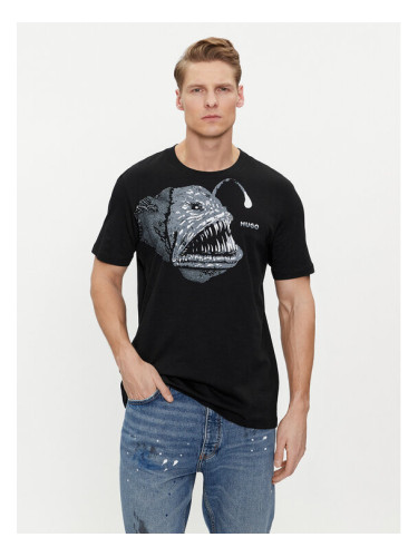 Hugo Тишърт Dibeach 50513812 Черен Regular Fit