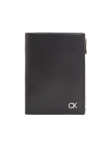 Calvin Klein Голям мъжки портфейл Metal Ck K50K511688 Черен