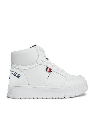 Tommy Hilfiger Сникърси Logo High Top Lace-Up Sneaker T3X9-33362-1355 M Бял