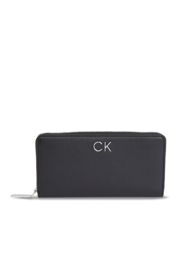 Calvin Klein Голям дамски портфейл Ck Daily Large Zip Around Wallet K60K611778 Черен