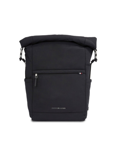 Tommy Hilfiger Раница Th Signature Rolltop Backpack AM0AM12221 Черен