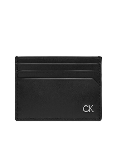 Calvin Klein Голям мъжки портфейл Metal Ck K50K511690 Черен