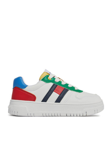 Tommy Hilfiger Сникърси Flag Low Cut Lace-Up Sneaker T3X9-33369-1355 S Бял