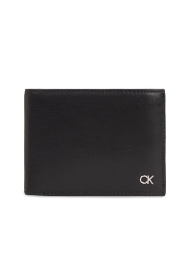 Calvin Klein Голям мъжки портфейл Metal Ck K50K511689 Черен
