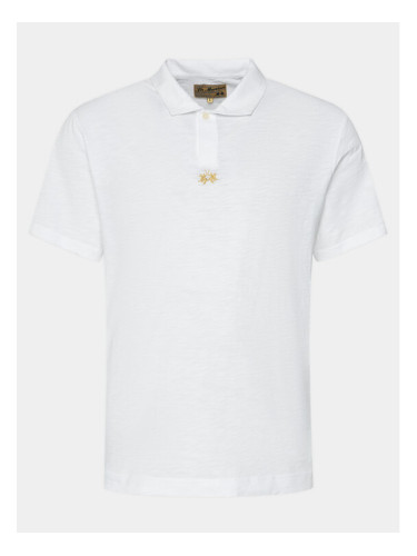La Martina Тениска с яка и копчета CCMP05 JS259 Бял Regular Fit