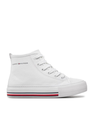Tommy Hilfiger Кецове High Top Lace-Up Sneaker T3A9-33188-1687 M Бял