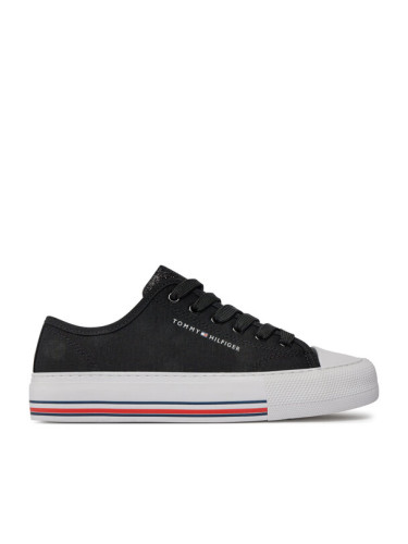 Tommy Hilfiger Кецове Low Cut Lace-Up Sneaker T3A9-33185-1687 S Черен