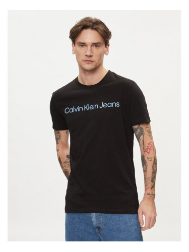 Calvin Klein Jeans Тишърт J30J322344 Черен Slim Fit